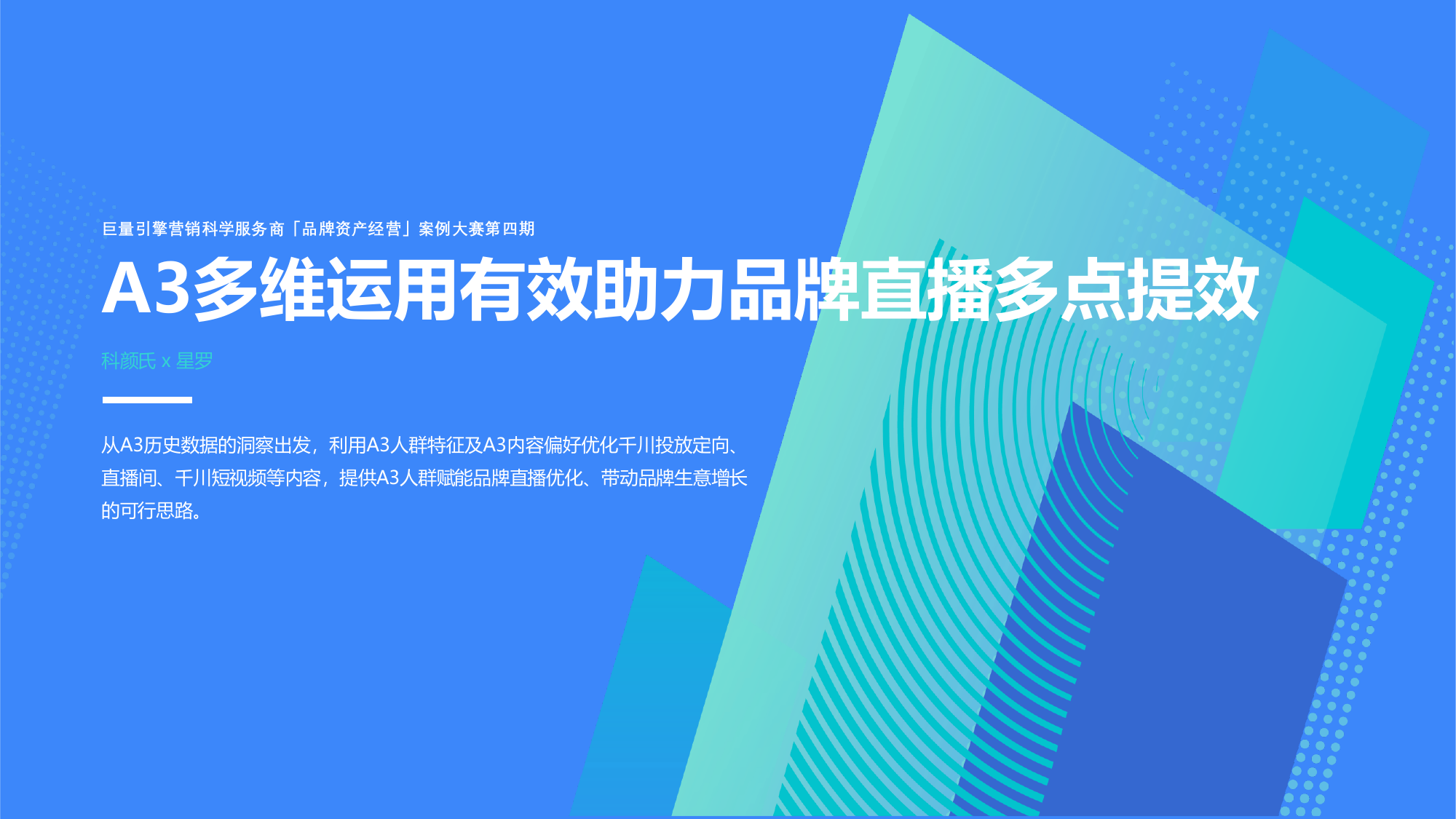 科颜氏 A3多维运用助力品牌直播多点提效